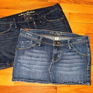 Abercrombie Kids Dark and Light Blue Denim Mini Skirts